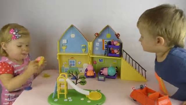 СВИНКА ПЕППА! Дом БОЛЬШОЙ Пеппы Открываем Peppa Pig House Deluxe Daddy Mummy Pig (ПОЛНАЯ В