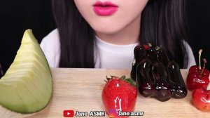 ASMR CANDIED FRUIT TANGHULU *MELON, SAPPHIRE GRAPES, CHERRY, STRAWBERRY 탕후루, 메론, 딸기 먹방 EATING SOUND