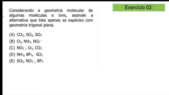 Exercícios de Geometria Molecular