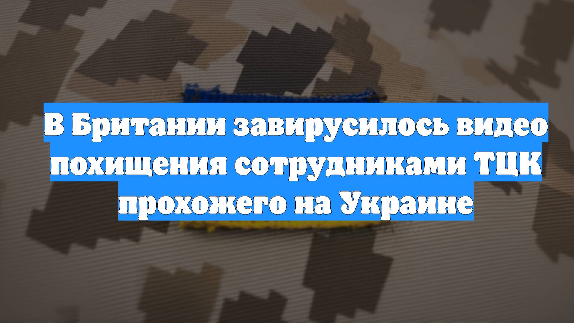 В Британии завирусилось видео похищения сотрудниками ТЦК прохожего на Украине
