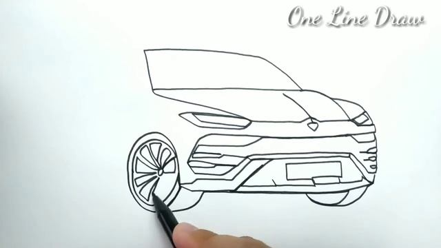 VERY EASY , one line drawing lamborghini urus / drawing by one line / how to draw in one line art смотреть онлайн