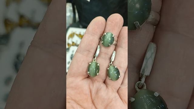 Комплекты серьги кольца авторских работ с натуральным камнем серебра 925пробы.