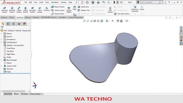Propeller Solid works 3D Model | Exercise No. 22 l Surface  | Circular Pattern