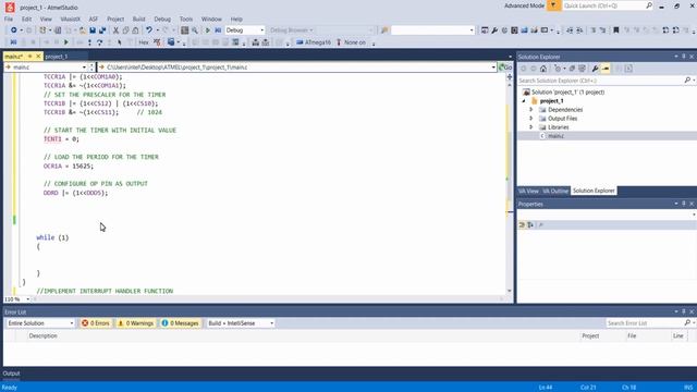 TIMER INTERRUPT PROGRAMMING IN ATMEGA16  ATMEL STUDIO PROGRAMMING COURSE Atmega16  T - 19