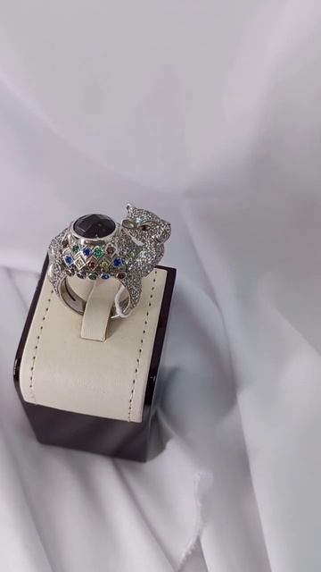 Кольцо Верблюд 925 пробы, вставка раух-топаз, циркон смотреть онлайн