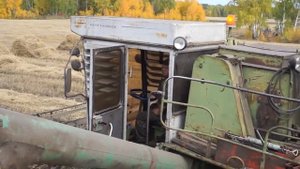 Уборка урожая зерновых в Денисовском совхозе