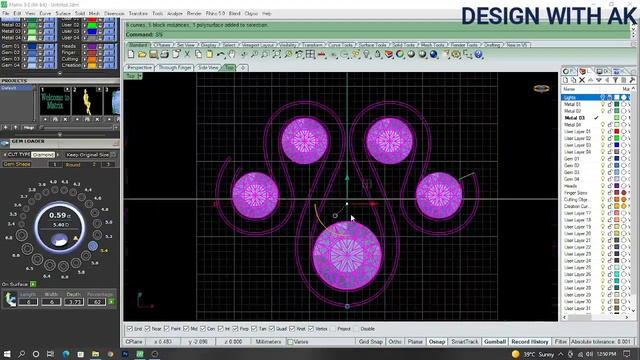 beautiful ring in rhino, CAD Jewelery, rhino, subd, #designwithak gemvision, #trending