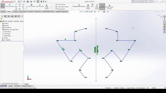 SOLID WORKS TUTORIAL - 05 - 2D Module Trim,Mirror,Offset,Linear&Circular Pattern