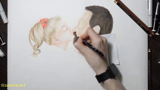 Андрей и Ева. Работа маркерами.
