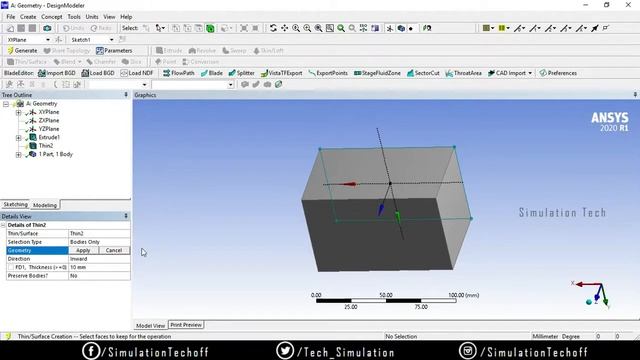 Thin/Surface Feature in Design Modeler | Lesson 13 | Ansys Design Modeler Tutorial | Tamil