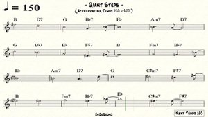 Giant Steps Backing Track (Accelerating Tempo 120-200)