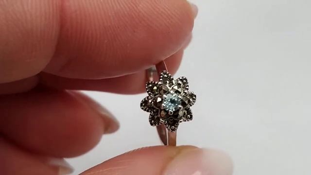 Индийское серебряное кольцо с топазом и марказитами смотреть онлайн