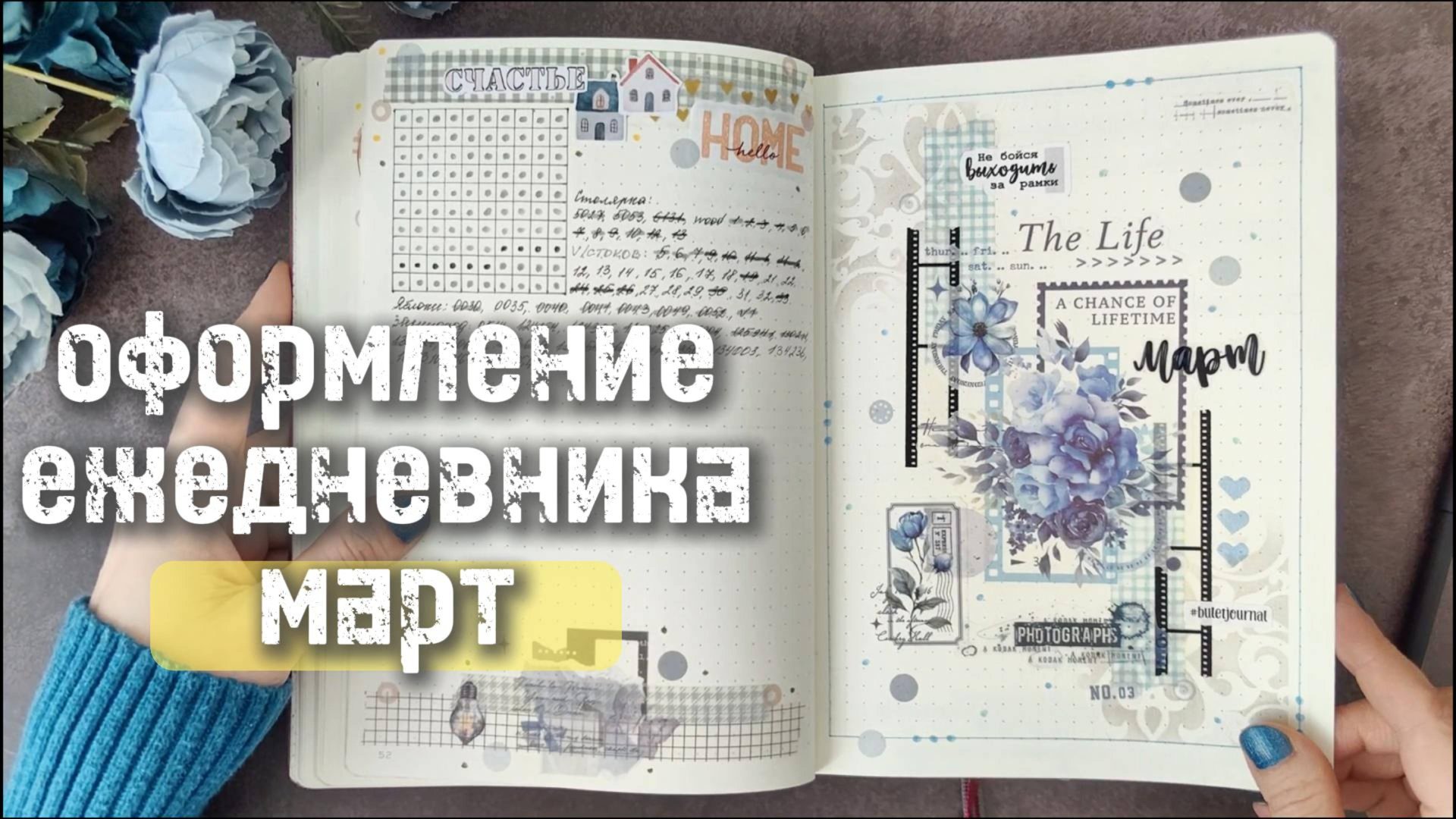 Оформление #bulletjournal МАРТ 💙 смотреть онлайн