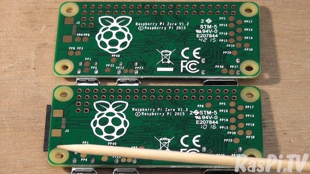 New Pi Zero with camera port rev 1.3