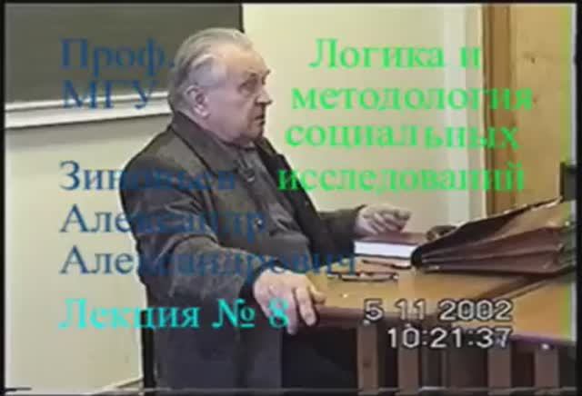 Зиновьев А.А. Логика и методология социальных исследований Лекция 8