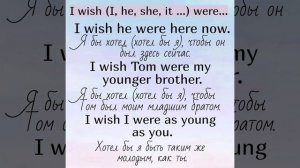 Конструкции I wish I were, I wish (he, she, it...) were...