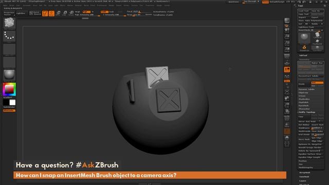 #AskZBrush - "How can I snap an InsertMesh Brush object to a camera axis?"