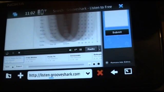 Nokia N900 running Grooveshark free music web app смотреть онлайн