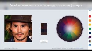 Джонни Депп  определение цветотипа по методу оттеночных фильтров NY CI