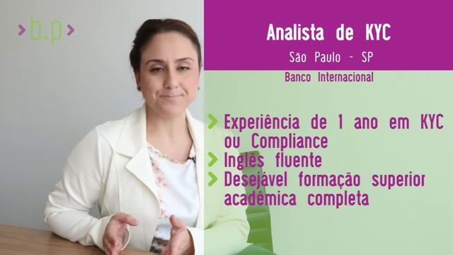 vaga - Analista de KYC ('Know Your Customer') смотреть онлайн