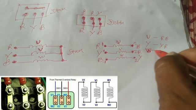 Motor Star delta connection different. Star delta connection in 3 phase motor.