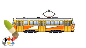 TRAM. Coloring cars / Toons for kids. Nashe vse