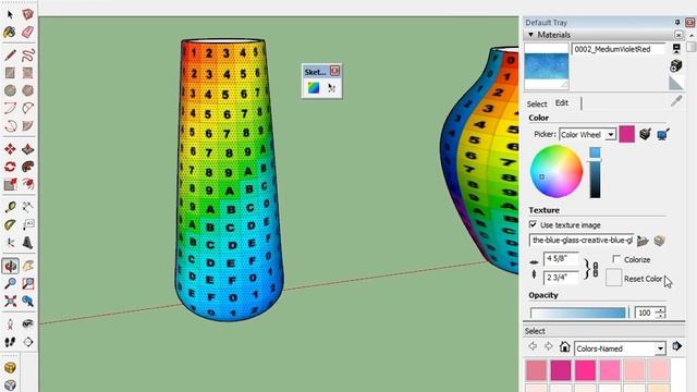 SET TEXTURES ON VASES IN SKETCHUP | SKETCHUP TUTORIAL PLACE MATERIAL ON VASE WITH UV MAPS смотреть онлайн