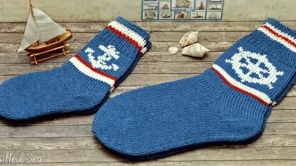Конкурсная работа в морской теме.🌊🧦Носочки февраля. смотреть онлайн