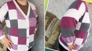 Кардиган спицами Мозаика 🍁