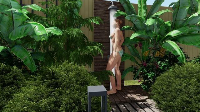 Частное домовладение в тайском стиле с небольшим водопадом