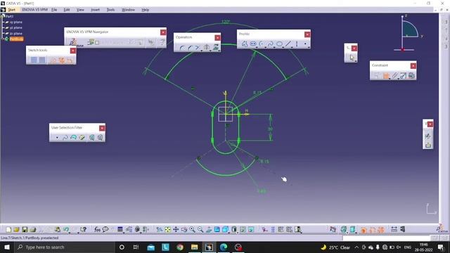 CATIA V5 R21 | 2D SKETCH | BASIC FOR BEGINNER'S | #4