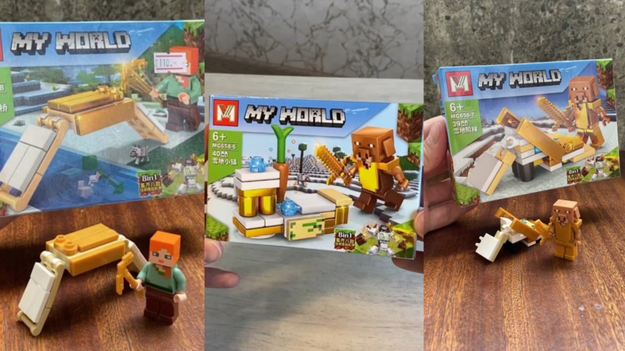 Восемь разных коробок Лего - Маинкрафт конструктор