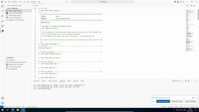 Работа с Git в Visual Studio Code при программировании STM32 смотреть онлайн