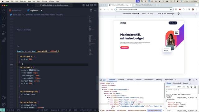 Skilled E-Learning Landing Page Full Project Tutorial (FrontendMentor.io)