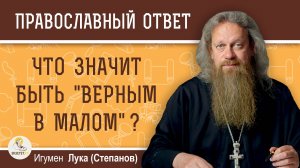 ЧТО ЗНАЧИТ БЫТЬ "ВЕРНЫМ В МАЛОМ" ?  Игумен Лука (Степанов)