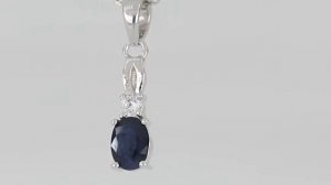 Vanessa - Сребърна висулка с естествен Сапфир 1 ct и Цирконий P012108S | perli.bg