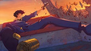 Ковбой Бибоп с Пистолетом | Bebop Shooting Bullets | Cowboy Bebop - Живые Обои