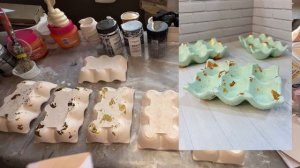 Покрытие подставок для яиц из гипса