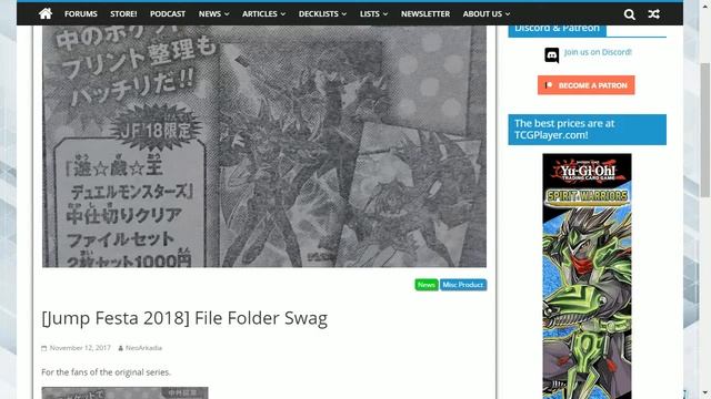 JUMP FESTA FOLDER DESIGNED FOR THE OLDER PLAYERS