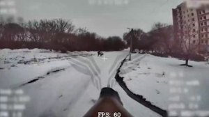 Приключения FPV-дрона РФ в поселке Харьковской области, февраль 2025 г.