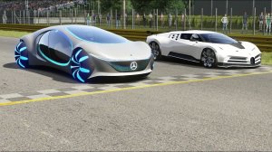 Mercedes-Benz Vision AVTR против Bugatti Centodieci на трассе Monza Full Course