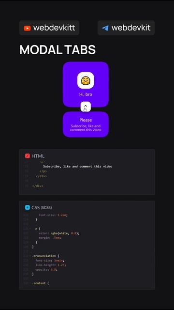 ВЫПАДАЮЩИЙ БЛОК с помощью CSS & HTML | MODAL TABS using CSS & HTML
