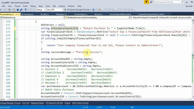 Business ERP Part 59 Purchase Return Transaction Setting ASP.NET MVC