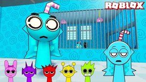Спрунки Аква играл в Обби из тюрьмы Спрунки Аква в ROBLOX | Incredibox Спрунки | Геймплей