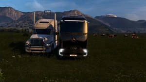 ETS 2 версия 1.54 обзор с мото 78 с элитным конвоем Серегой