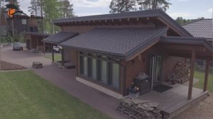 Финский гостевой дом по проекту KAISLA 68 из клееного бруса в ДНП Сестроречье (съемка с дрона)