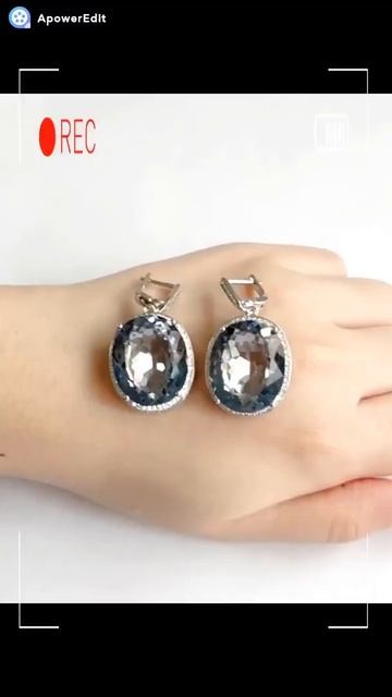 Серьги из серебра с мистик топазом, 17,5 г, 22x18 мм купить с Aliexpress