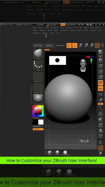 Zbrush Tips 01: How to Customize your ZBrush User Interface! #shorts #zbrush