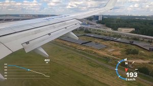 Посадка в аэропорту Внуково. Скорость и спуск.