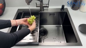 Обзор стильной кухонной  мойки Roxen Simple PVD графит  560220-55B